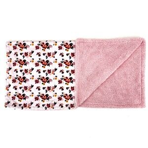 Chick Pea Baby Blanket Pink Yellow White Floral Flower Sherpa Security 30x30‎